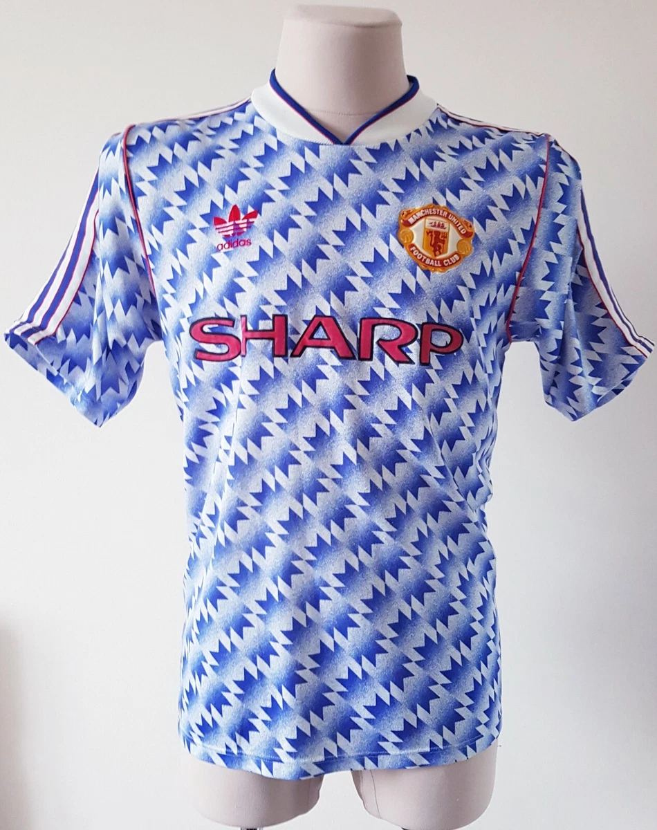 Manchester United 1990 1992 Away football Adidas vintage shirt size 38 40