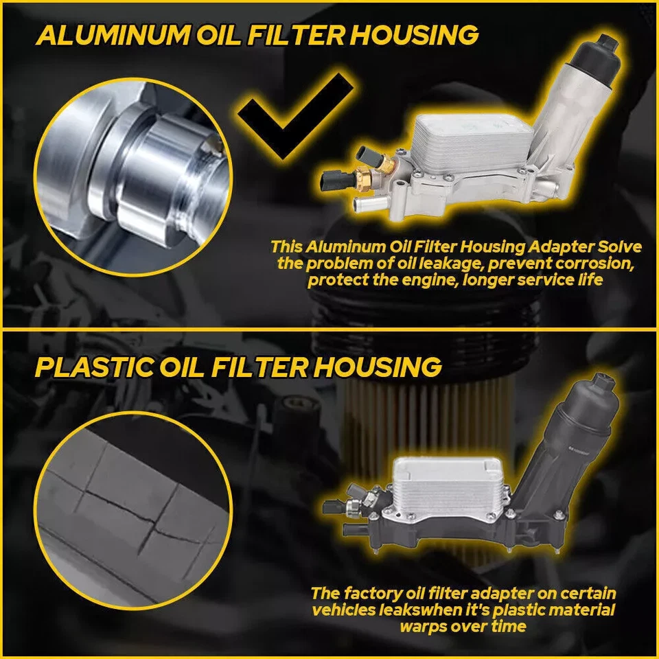 Engine Oil Cooler Filter Housing Assembly For Dodge Chrysler Jeep 2011-2022 3.6L - Imagem 3 de 4