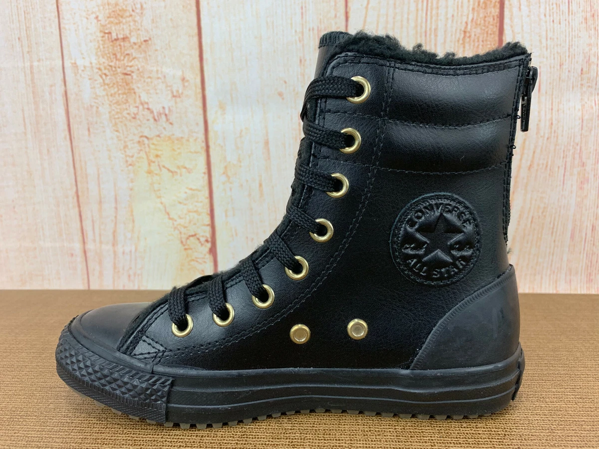 Converse All Star Leather Fur Hi-Rise Boot X-HI T Sz 653387C Z56(7