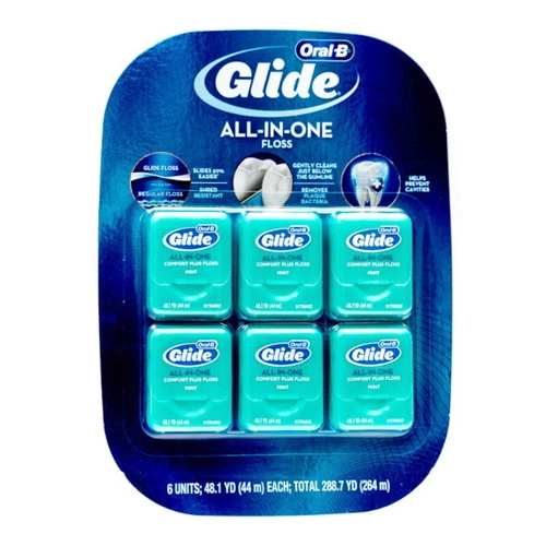 Oral B Glide All-In-One comfort plus Dental Floss Mint 44m 6 Pack Dental Care
