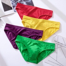 Comfortable Briefs Underwear Men's Breathable Cotton Low Rise Underpants Panties