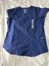 Cherokee Workwear Professionals Men's Women s V-Neck Scrub Top, Blue Medium