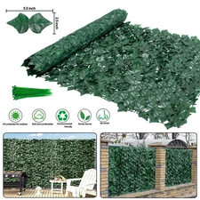 Faux 118"x39"artificial Ivy Palm Leaf Privacy Fence Panel Screen Hedge Decor