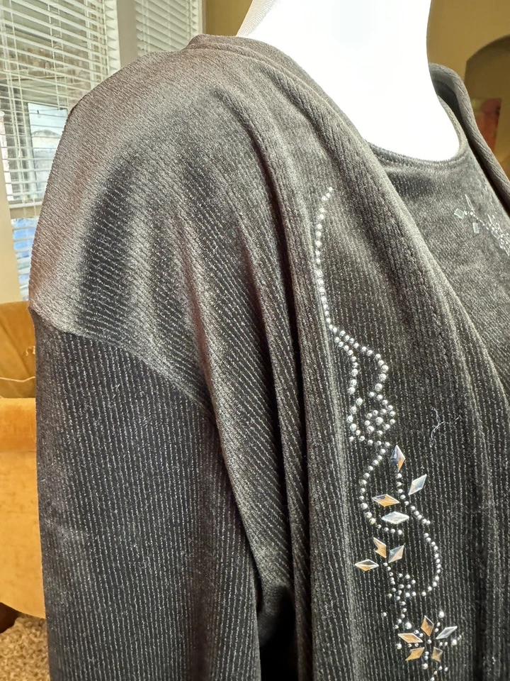 Plus Top 2X Vestido Para Mujer Top Vacaciones Carbón De Super Line! Foto 4 de 4