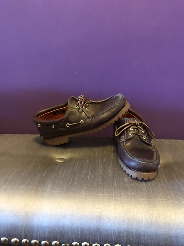 Timberland 3 Eye Classic Lug Moc Toe Brown Leather Boat Shoes 30003 Men 9.5  W | eBay