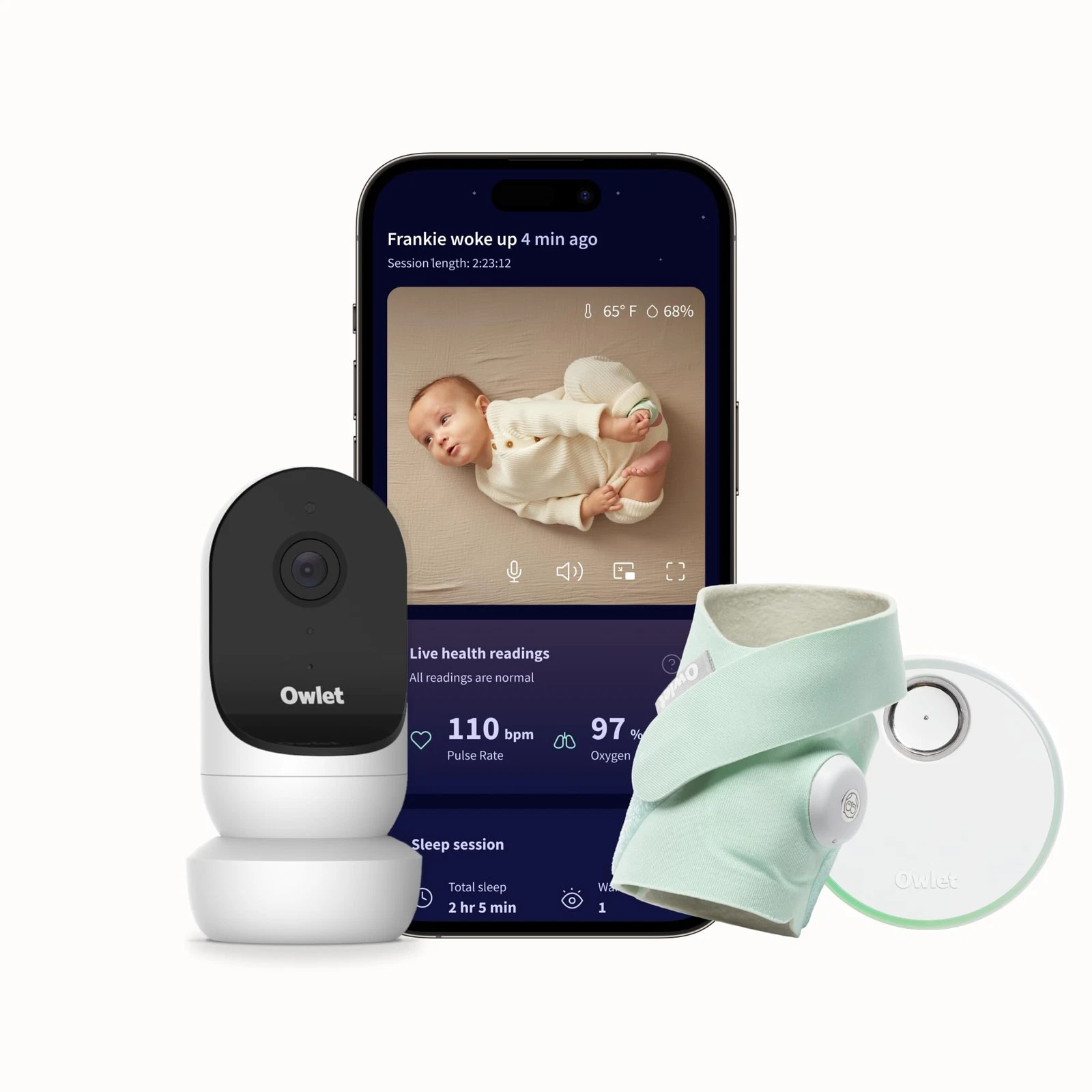 ForParts_Owlet® Dream Duo Smart Baby Monitor: FDA-Cleared Dream Sock®_Mint_49892