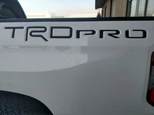 (2) GlossBlack 14-16 ToyotaTundra TRD PRO Tailgate Insert Letters DecalStickers 