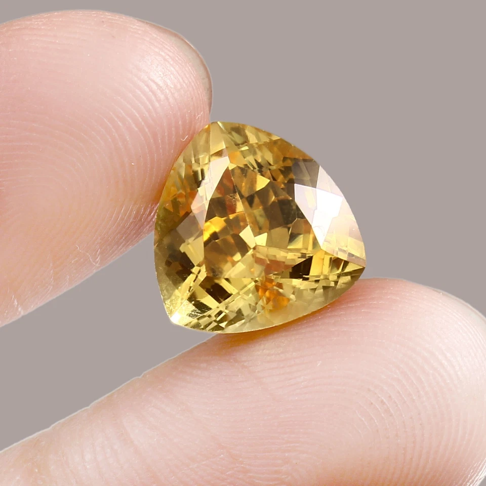 AAA Natural Impecable Ceilán Zafiro Amarillo Suelto Trillón Piedras Preciosas Corte 10x10 MM Foto 3 de 4