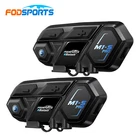 2x M1-S Pro Motorcycle Intercom 2000m 10 Riders Bluetooth Helmet Headset + Mic