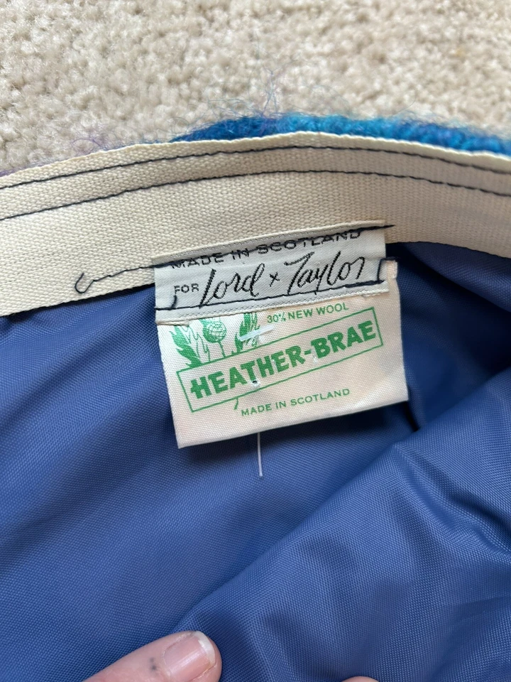 Maxi falda escocesa de lana mohair sujetador brezo años 60 vintage 10 cuadros Academia Foto 3 de 4