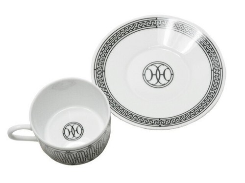 HERMES Cup & Saucer H Deco White/Black - Picture 3 of 4