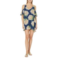 Show Me Your MuMu Ladies Birdie Ruffle Sunflower Dream Peek A Boo Mini Dress-M
