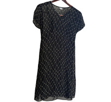 A/X ARMANI EXCHANGE DRESS WOMENS 2 BLACK SHEER RAYON FULL SLIP LINER VINTAGE 90s