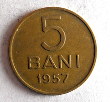 1957 ROMANIA 5 BANI - AU - RARE TYPE - Uncommon Coin - Lot J6