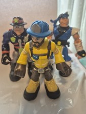 Rescue Heroes Lot of 3 Fisher Price Action Figures 6"