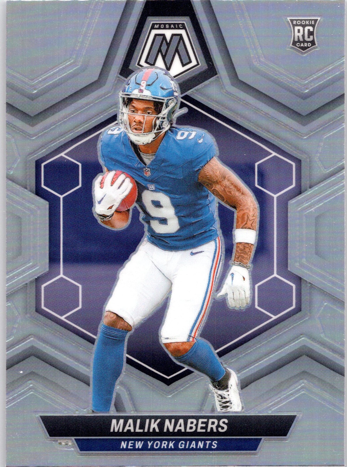 2024 Panini Mosaic #306 Malik Nabers Silver Giants RC