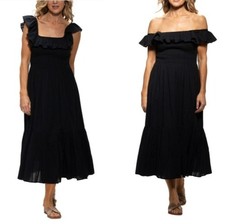 Dotti Women's Cotton on/Off-the-Shoulder Cover-up Dress - Black, Sz. M