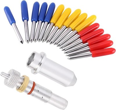 15pcs Tungsten Steel Cutting Blades Set with Holder for Versatile Plotter Use