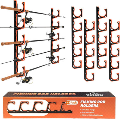 Fishing Rod Holder for Garage, H5 Wall or Ceiling Mounted Fishing Pole Holders w