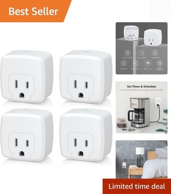 Certified 15A Smart Outlet with Timer Function & Remote Control, 4-Pack