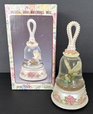 Sanyo Musical Bird Snow Globe Bell Plays Love Story Original Box Rare 10” Tall