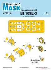 Special Hobby M72010 1/72 Messerschmitt Bf 109E-1/3 Mask (for Special Hobby)