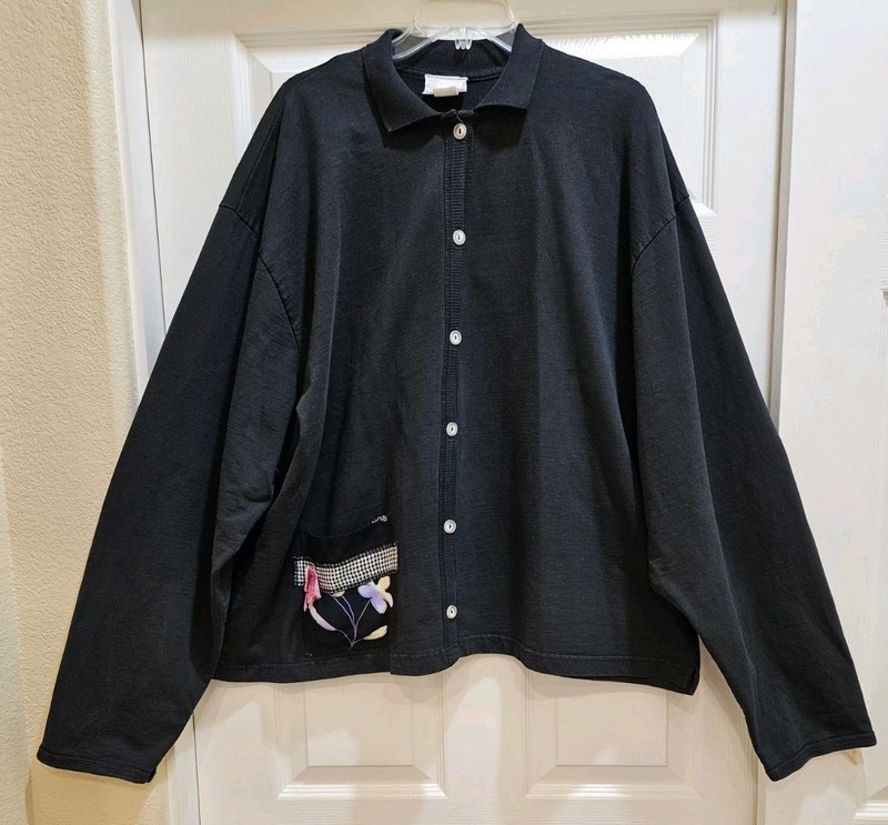 Women's Black, 3X, Medium Wt. Jersey Jacket by More Chaos