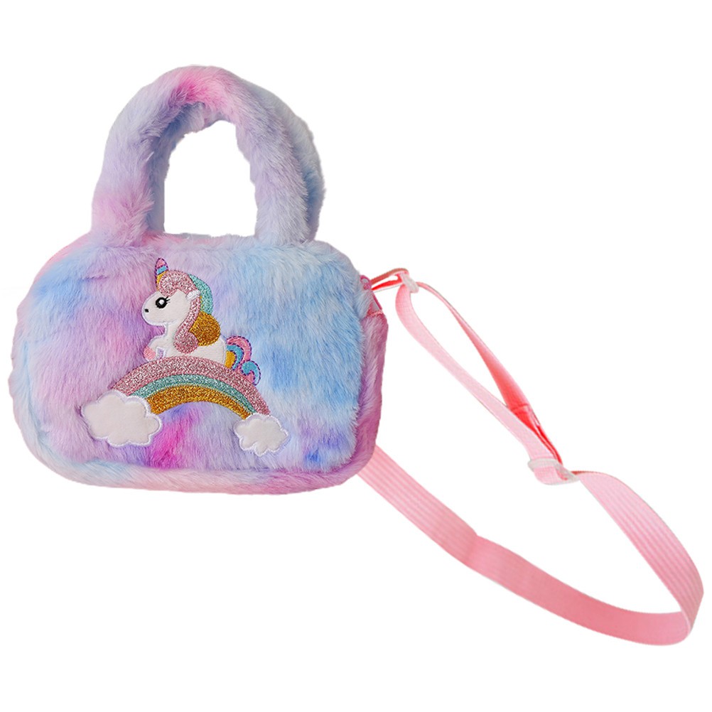 Kids Purse Plush Coin Children's Shoulder Bag Girl's Fuzzy Crossbody