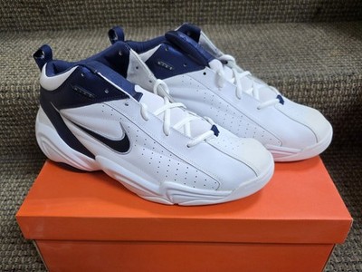 Nike The Overplay Basketball Shoes Men's Size 9.5 White Midnight Navy 308580-144