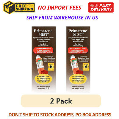 (2 pack) Primatene MIST Epinephrine Oral Inhalation Aerosol