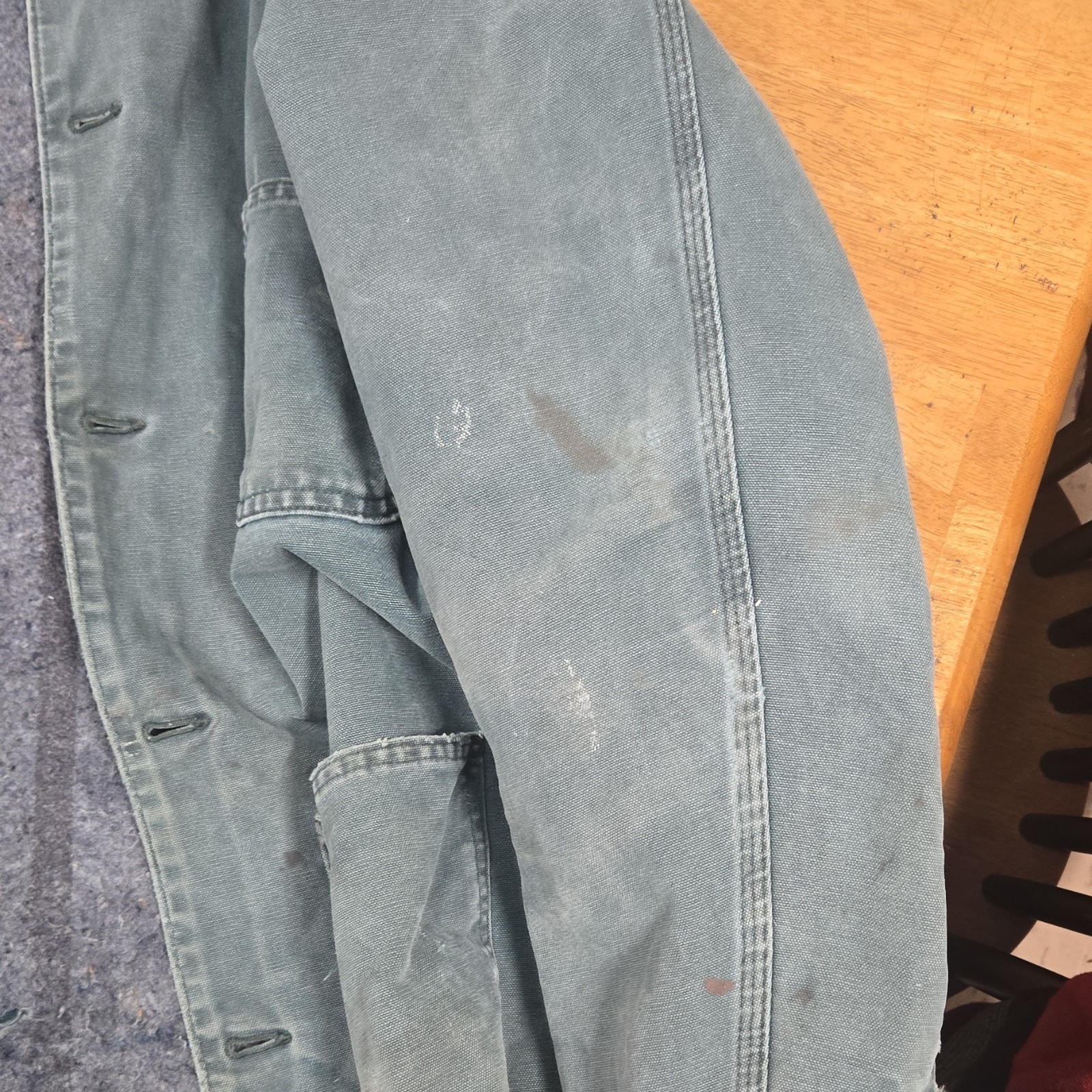 Green Work Jacket Men's Button Front Lined Mid-Le… - image 3