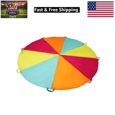 Multicolored Parachute - 6FT, 10FT, 20FT with Handles for Kids Indoor Outdoor...