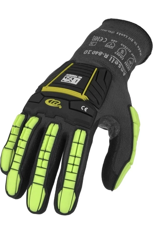 Ansell Ringers® Nitril Half-Dipped Anti-Impact Handschuhe R-840 Größe 7 5 Stück