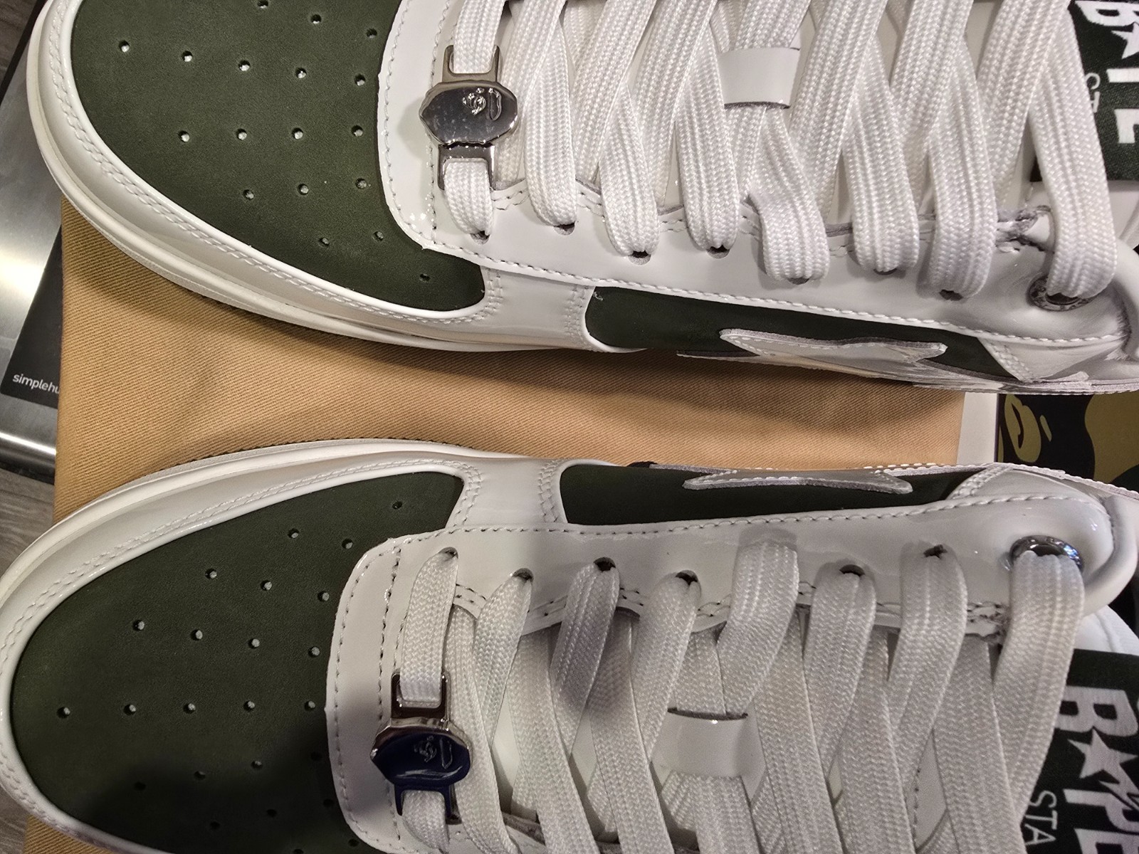 NEW A Bathing APE White & Khaki BAPE STA #6 1K80191306 SHOES SNEAKERS NEW SZ 12 thumbnail 11