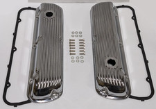 Polished Aluminum V8 Ford 260 289 302 351w Finned Short Valve Covers Gaskets
