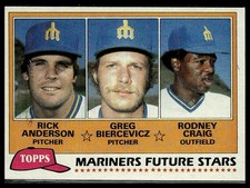 Rick Anderson / Biercevicz / Rodney Craig *ROOKIE CARD* (RC) 1981 Topps #282. rookie card picture