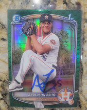 Anderson Brito Signed 2025 1st Bowman Baseball Card BCP-98 Astros Green /99