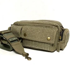 MARC JACOBS Khaki Canvas Shoulder Bag with Adjustable Strap Authentic