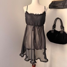 Vintage Victoria  s Secret Sheer Babydoll Chemise Lingerie Size M