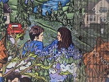 Custom 100 Cotton Woven Fabric Twilight Movie Sketch By The 1/4 Yard 9x56