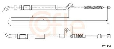 COFLE 17.1416 Handbremsseil Seilzug Feststellbremse für TOYOTA AVENSIS (T22)