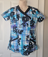 Scrubs V-Neck Print Scrub Top Size X-Small Abstract Floral by White Cross