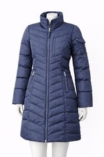 VTG Eddie Bauer Puffer Blue Women's Jacket Small Duck Down Waterfowl Parka Coat