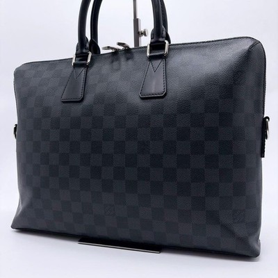Louis Vuitton Damier Graphite Briefcase Men Black Business Bag Authentic
