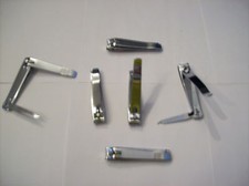 6 HEAVY DUTY FINGER/TOE NAIL CLIPPERS w/ FILE STRAIGHT