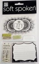 me & my BIG ideas SOFT SPOKEN Themed Embellishments - JOURNEY - THE CITY - 7 pcs