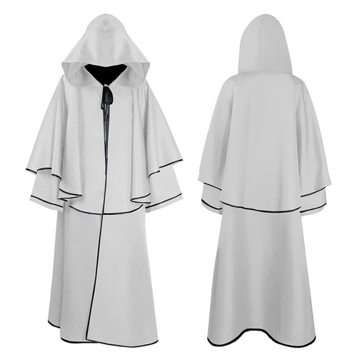 Monks Cosplay Anime Halloween Costume Steampunk Medieval Cloak Renaissance Robe - Picture 8 of 25