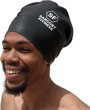 Extra Large Swim Cap for Dreadlocks and Braids Use as Unisex X-Large, Black