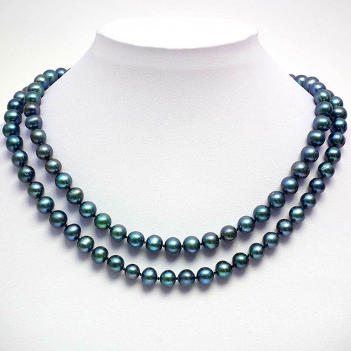 blue freshwater pearl necklace 
