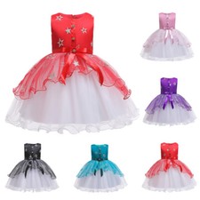 Flower Girls Bridesmaid Wedding Tutu Dress Princess Kids Christmas Pageant Gown